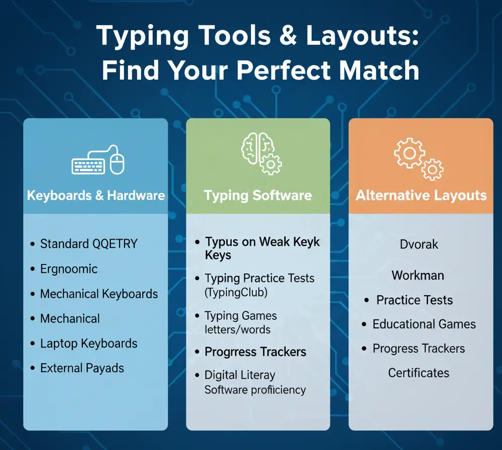 A grid of different keyboard layouts